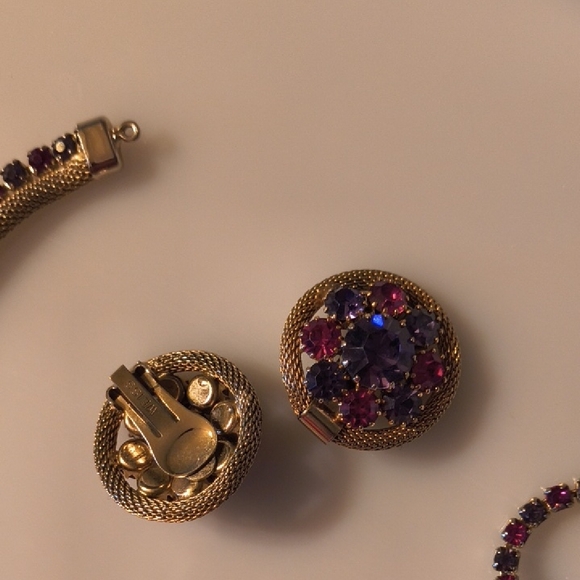 Albert Weiss Vintage Gold and Purple 5pc Glam Set - Picture 5 of 7